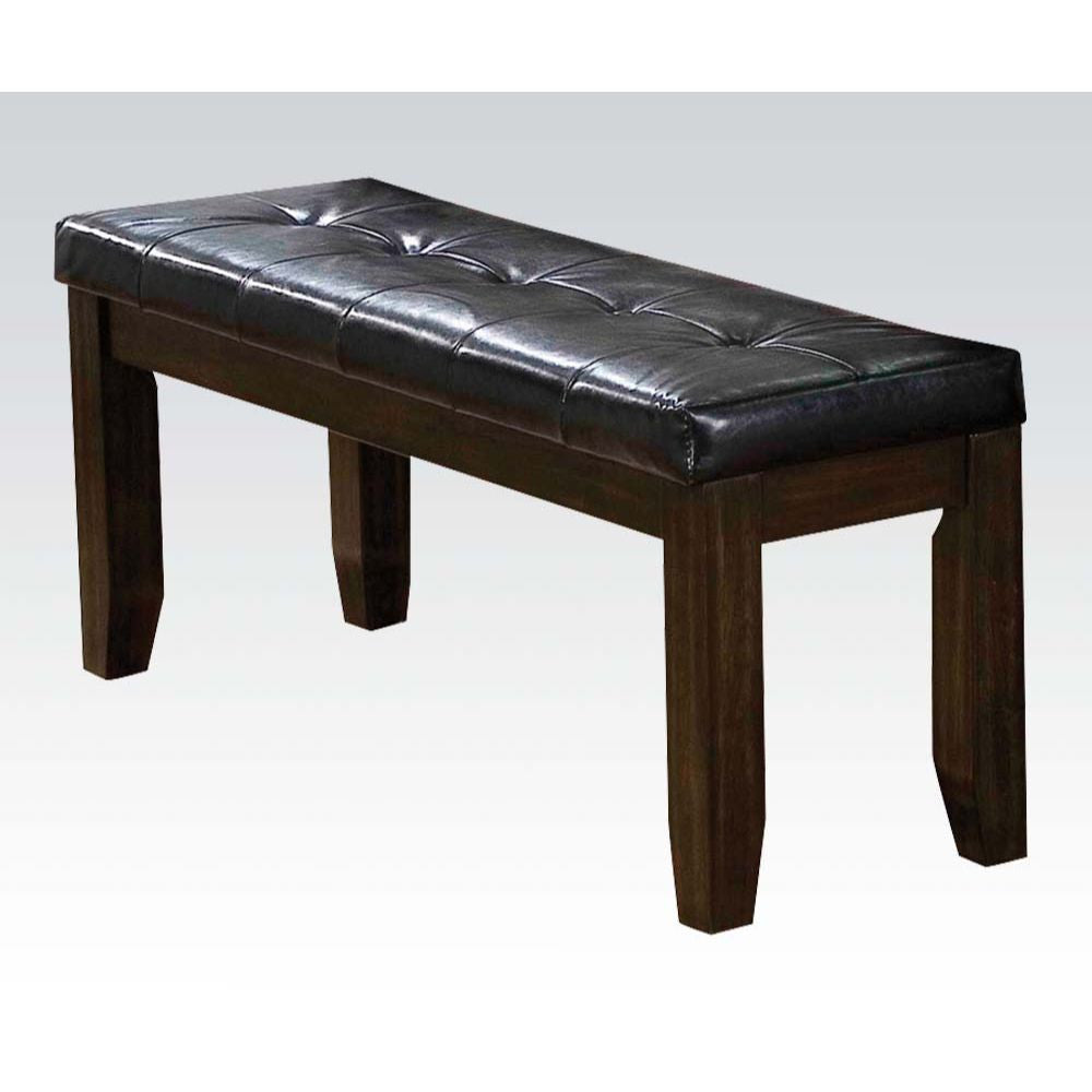 ACME 74625 Urbana Bench, Black PU & Espresso