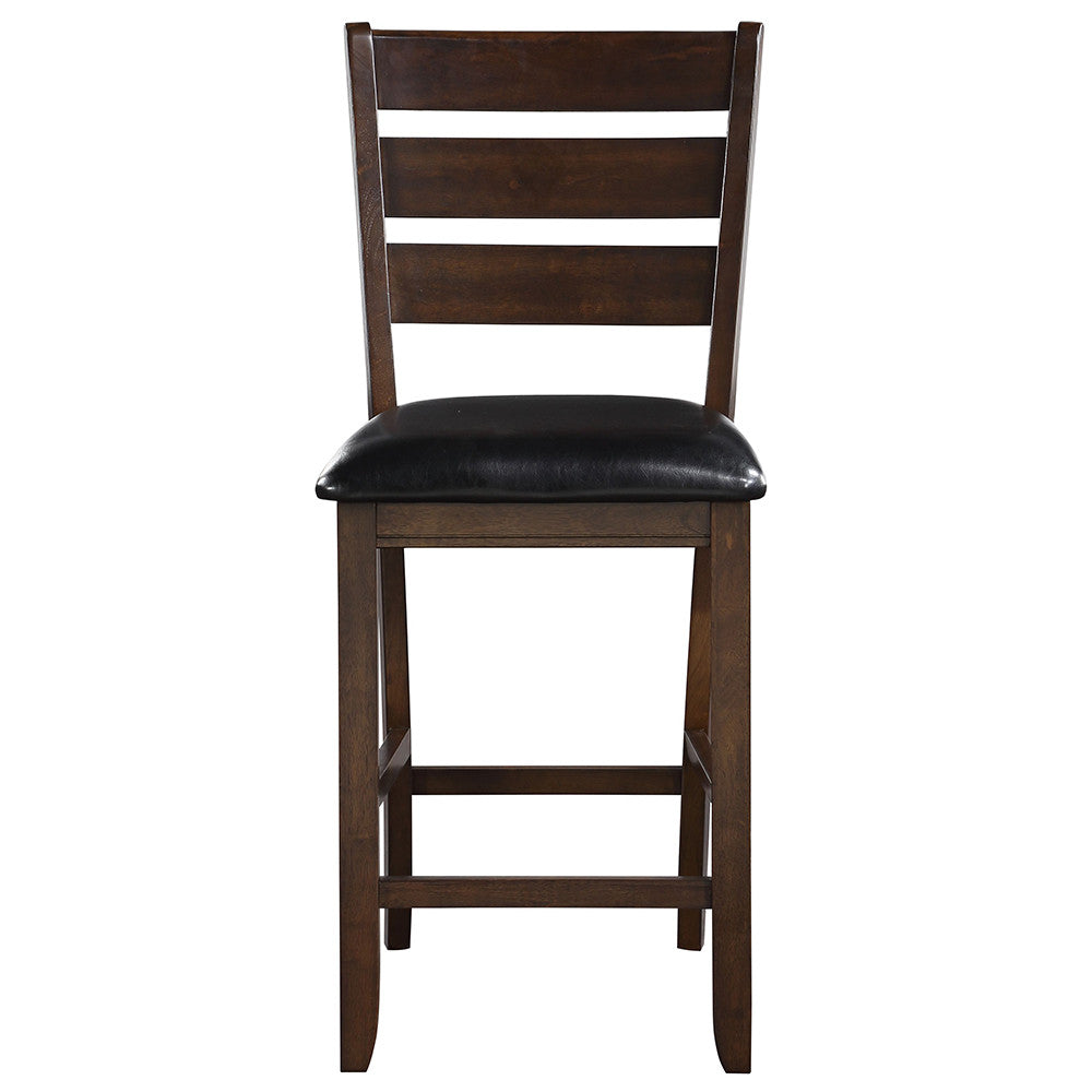 ACME 74633 Urbana Counter Height Chair (Set-2), Black PU & Espresso