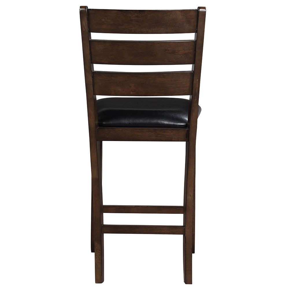 ACME 74633 Urbana Counter Height Chair (Set-2), Black PU & Espresso
