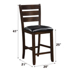 ACME 74633 Urbana Counter Height Chair (Set-2), Black PU & Espresso
