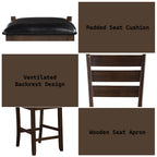 ACME 74633 Urbana Counter Height Chair (Set-2), Black PU & Espresso