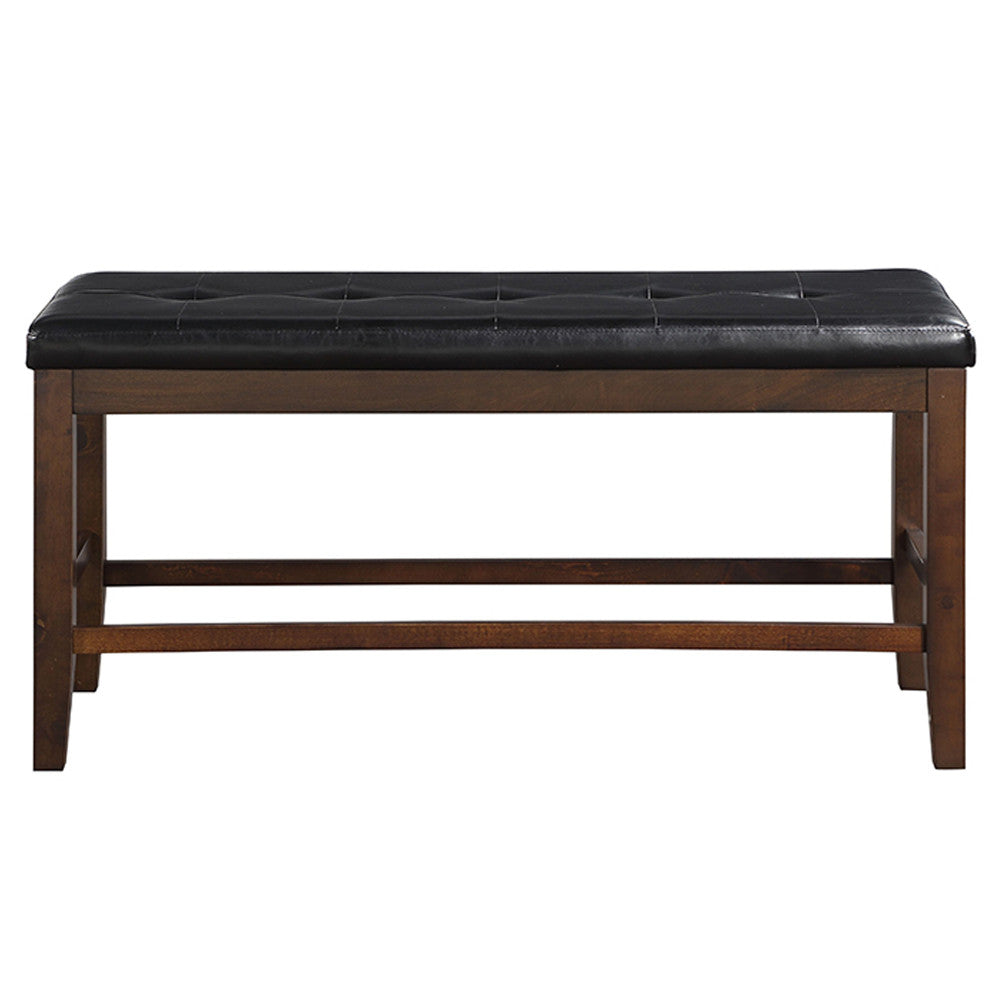 ACME 74634 Urbana Counter Height Bench, Black PU & Espresso
