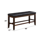 ACME 74634 Urbana Counter Height Bench, Black PU & Espresso