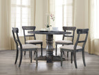 ACME 74640 Leventis Dining Table with Pedestal, Weathered Gray (1Set/2Ctn)