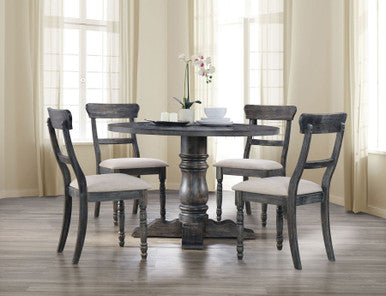 ACME 74640 Leventis Dining Table with Pedestal, Weathered Gray (1Set/2Ctn)