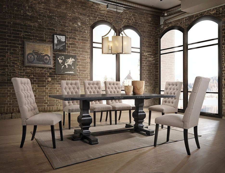 ACME 74645 Morland Dining Table, Vintage Black (1Set/2Ctn)