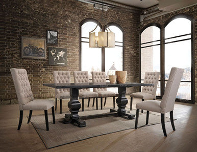 ACME 74645 Morland Dining Table, Vintage Black (1Set/2Ctn)