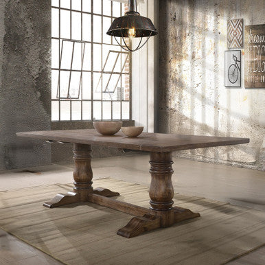 ACME 74655 Leventis Dining Table, Weathered Oak (1Set/2Ctn)
