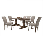 ACME 74657 Leventis Side Chair (Set-2), Cream Linen & Weathered Oak