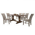 ACME 74657 Leventis Side Chair (Set-2), Cream Linen & Weathered Oak