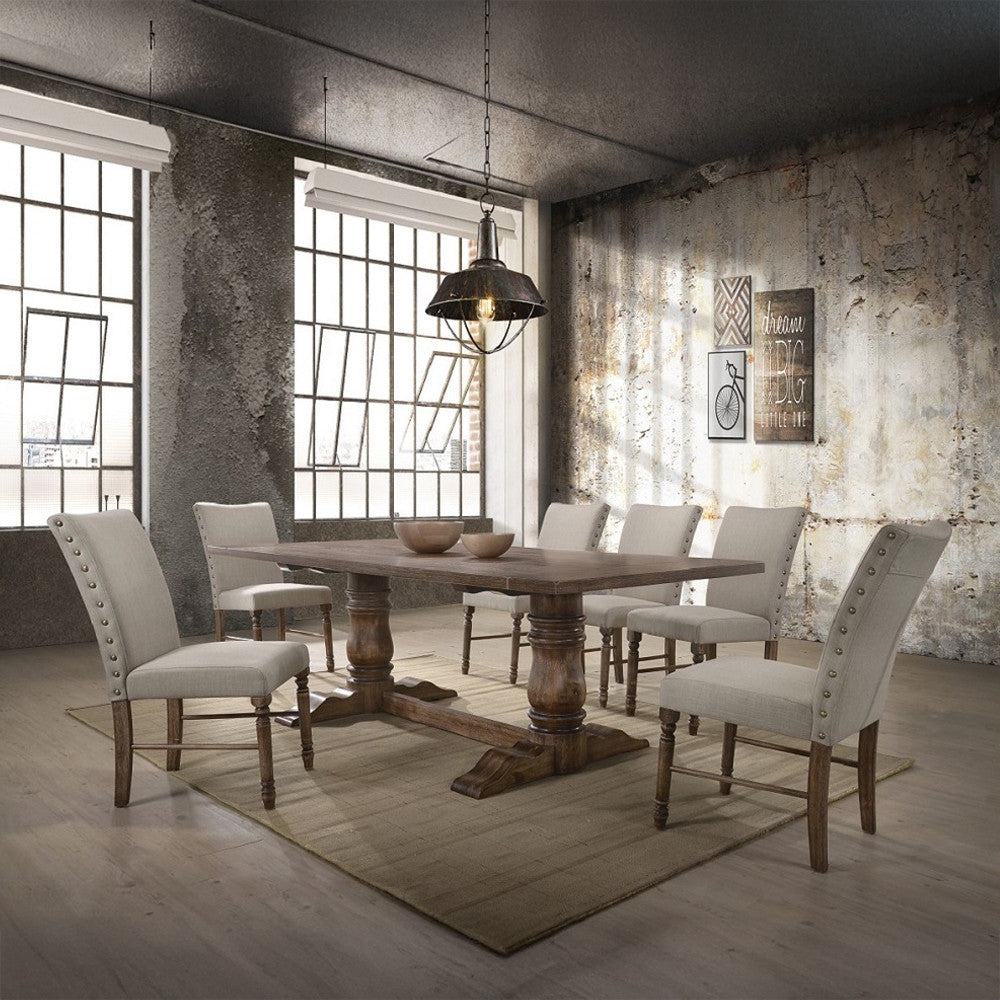 ACME 74655 Leventis Dining Table, Weathered Oak (1Set/2Ctn)