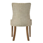 ACME 77162 Yotam Side Chair, Beige Fabric & Salvaged Oak Finish