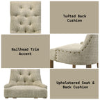 ACME 77162 Yotam Side Chair, Beige Fabric & Salvaged Oak Finish