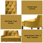 ACME 77163 Farren Side Chair, Yellow Velvet & Espresso Finish