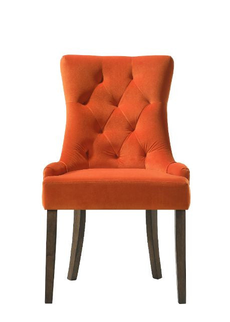 ACME 77164 Farren Side Chair, Orange Velvet & Espresso Finish