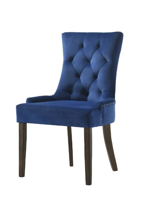 ACME 77165 Farren Side Chair, Blue Velvet & Espresso Finish