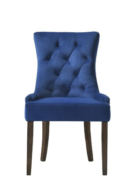 ACME 77165 Farren Side Chair, Blue Velvet & Espresso Finish
