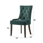 ACME 77166 Farren Side Chair, Green Velvet & Espresso Finish