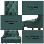 ACME 77166 Farren Side Chair, Green Velvet & Espresso Finish