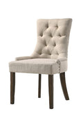ACME 77172 Farren Side Chair, Beige Fabric & Espresso Finish