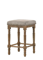 ACME 77177 Farsiris Counter Height Stool, Beige Fabric & Weathered Oak Finish