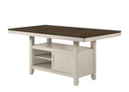 ACME 77180 Tasnim Counter Height Table, Oak & Antique White Finish