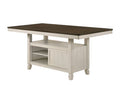 ACME 77180 Tasnim Counter Height Table, Oak & Antique White Finish