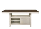 ACME 77180 Tasnim Counter Height Table, Oak & Antique White Finish