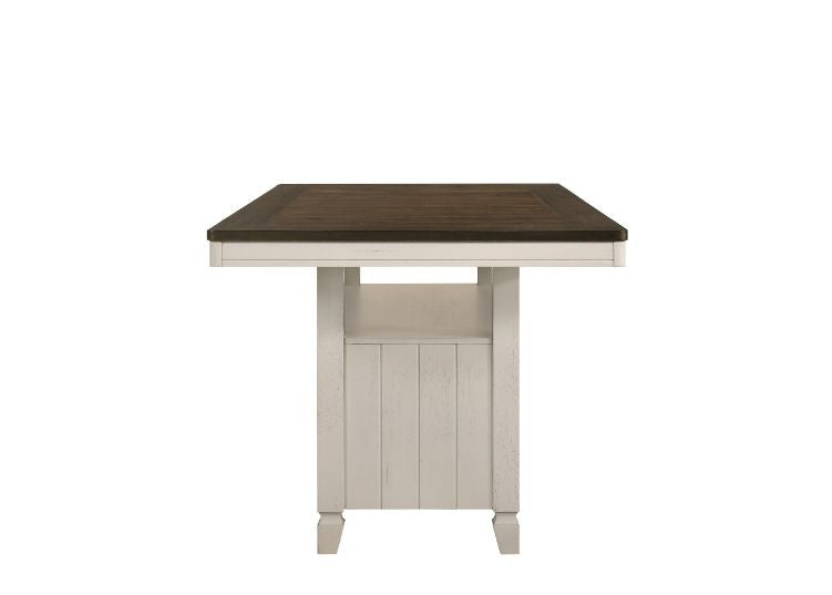 ACME 77180 Tasnim Counter Height Table, Oak & Antique White Finish