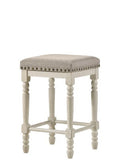 ACME 77182 Tasnim Counter Height Stool, Tan Fabric & Antique White Finish