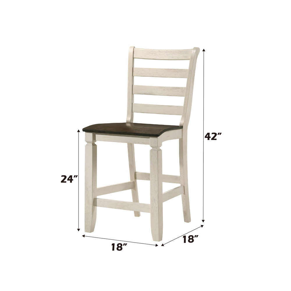 ACME 77183 Tasnim Counter Height Chair, Oak & Antique White Finish