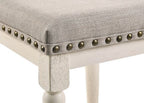 ACME 77182 Tasnim Counter Height Stool, Tan Fabric & Antique White Finish