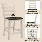 ACME 77183 Tasnim Counter Height Chair, Oak & Antique White Finish