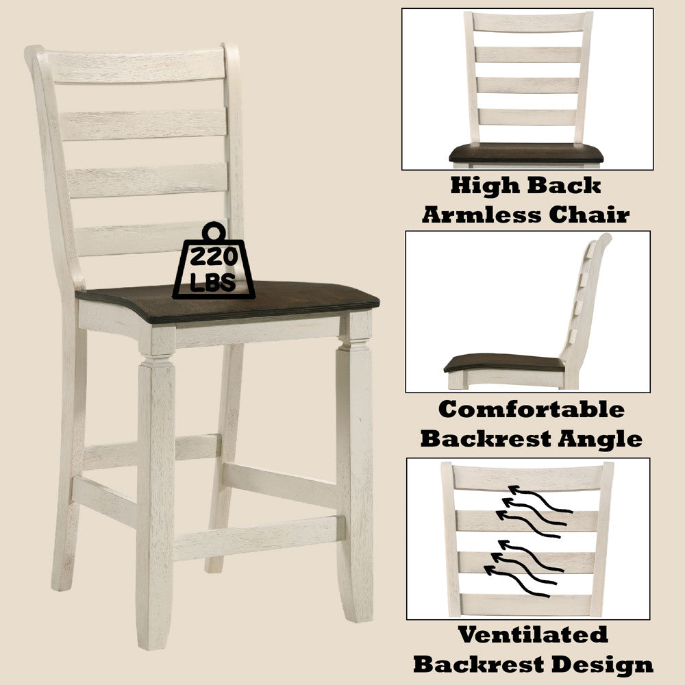 ACME 77183 Tasnim Counter Height Chair, Oak & Antique White Finish