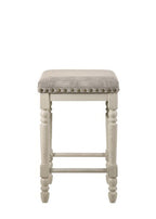 ACME 77182 Tasnim Counter Height Stool, Tan Fabric & Antique White Finish