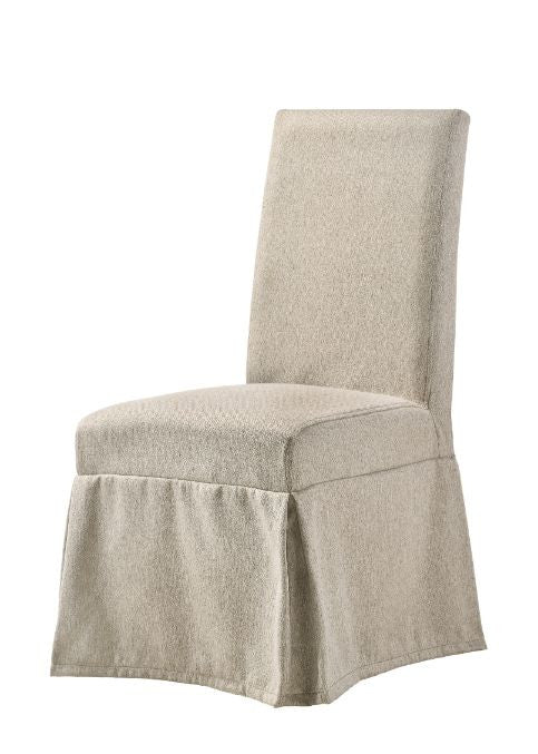 ACME 77188 Faustine Side Chair, Tan Fabric & Salvaged Light Oak Finish