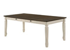 ACME 77190 Fedele Dining Table, Weathered Oak & Cream Finish