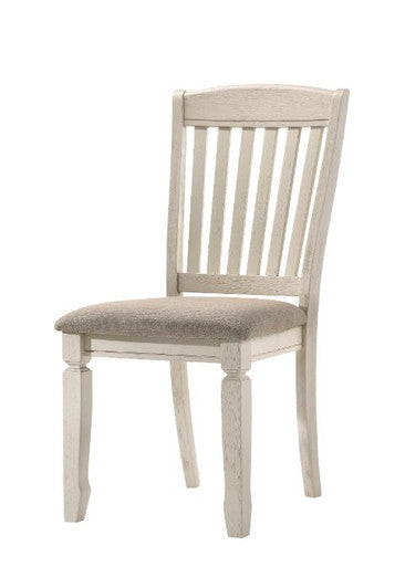 ACME 77192 Fedele Side Chair, Tan Fabric & Cream Finish