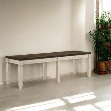 ACME 77193 Fedele Bench, Weathered Oak & Cream Finish
