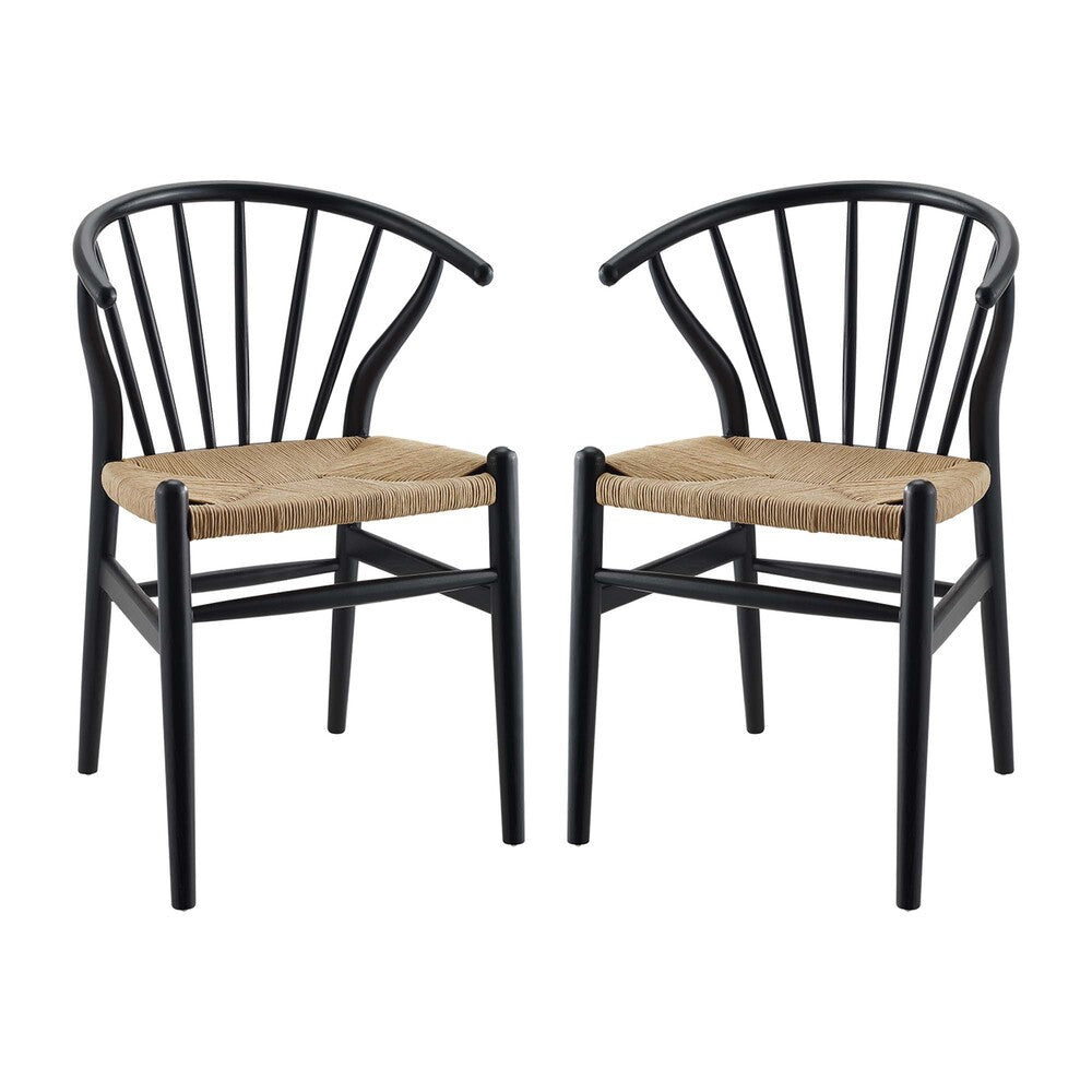 Modway EEI-4168 Flourish Spindle Wood Dining Side Chair Set of 2