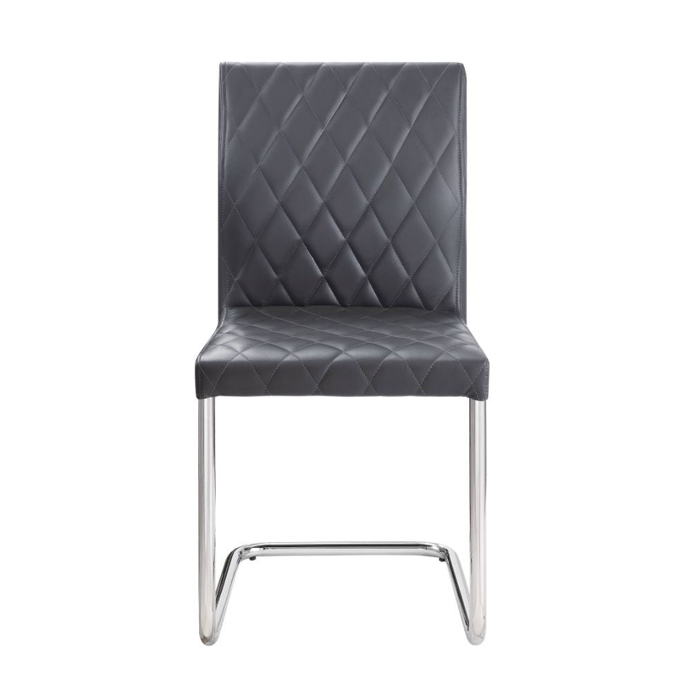 ACME 77832 Ansonia Side Chair (Set-2), Gray PU & Chrome