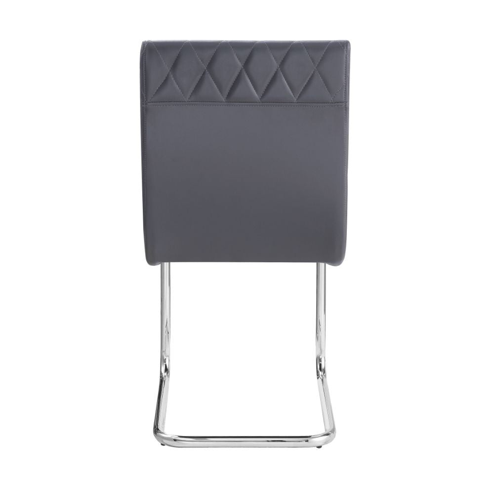 ACME 77832 Ansonia Side Chair (Set-2), Gray PU & Chrome