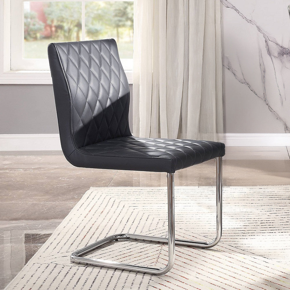 ACME 77832 Ansonia Side Chair (Set-2), Gray PU & Chrome