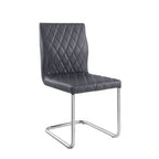 ACME 77832 Ansonia Side Chair (Set-2), Gray PU & Chrome
