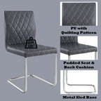 ACME 77832 Ansonia Side Chair (Set-2), Gray PU & Chrome