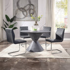 ACME 77832 Ansonia Side Chair (Set-2), Gray PU & Chrome