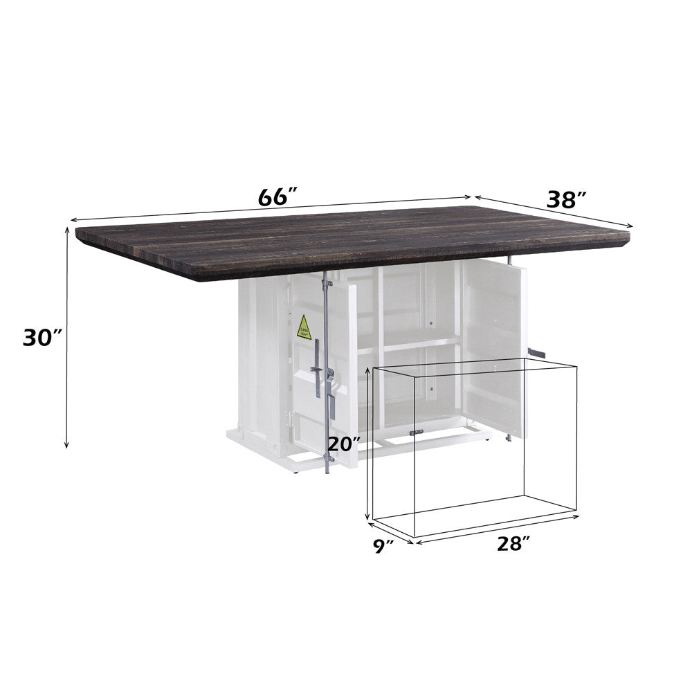 ACME 77880 Cargo Dining Table, White