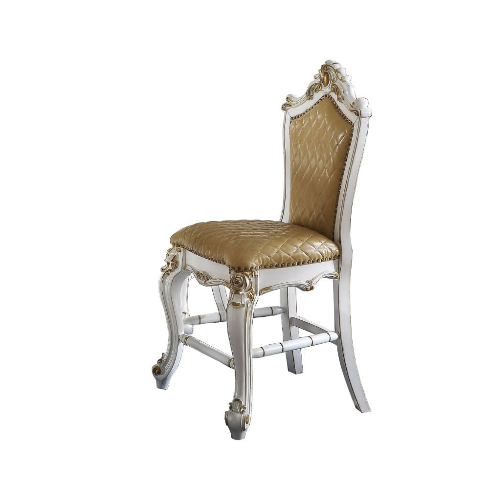 ACME 78212 Picardy Counter Height Chair (Set-2), Antique Pearl & Butterscotch PU