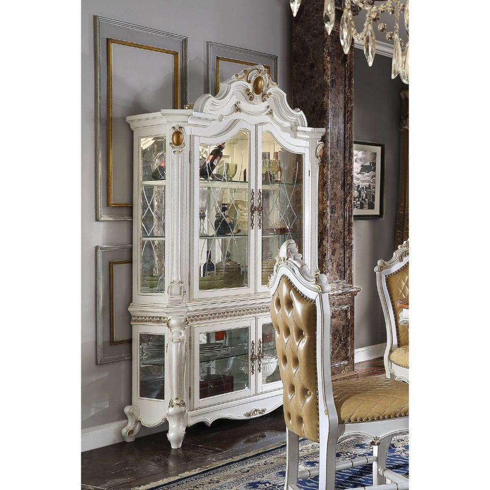 ACME 78213 Picardy Curio Cabinet, Antique Pearl