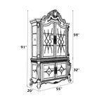 ACME 78213 Picardy Curio Cabinet, Antique Pearl